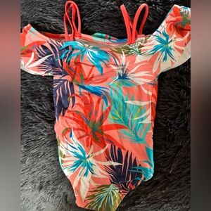 Tropical Off-Shoulder Swimsuit
